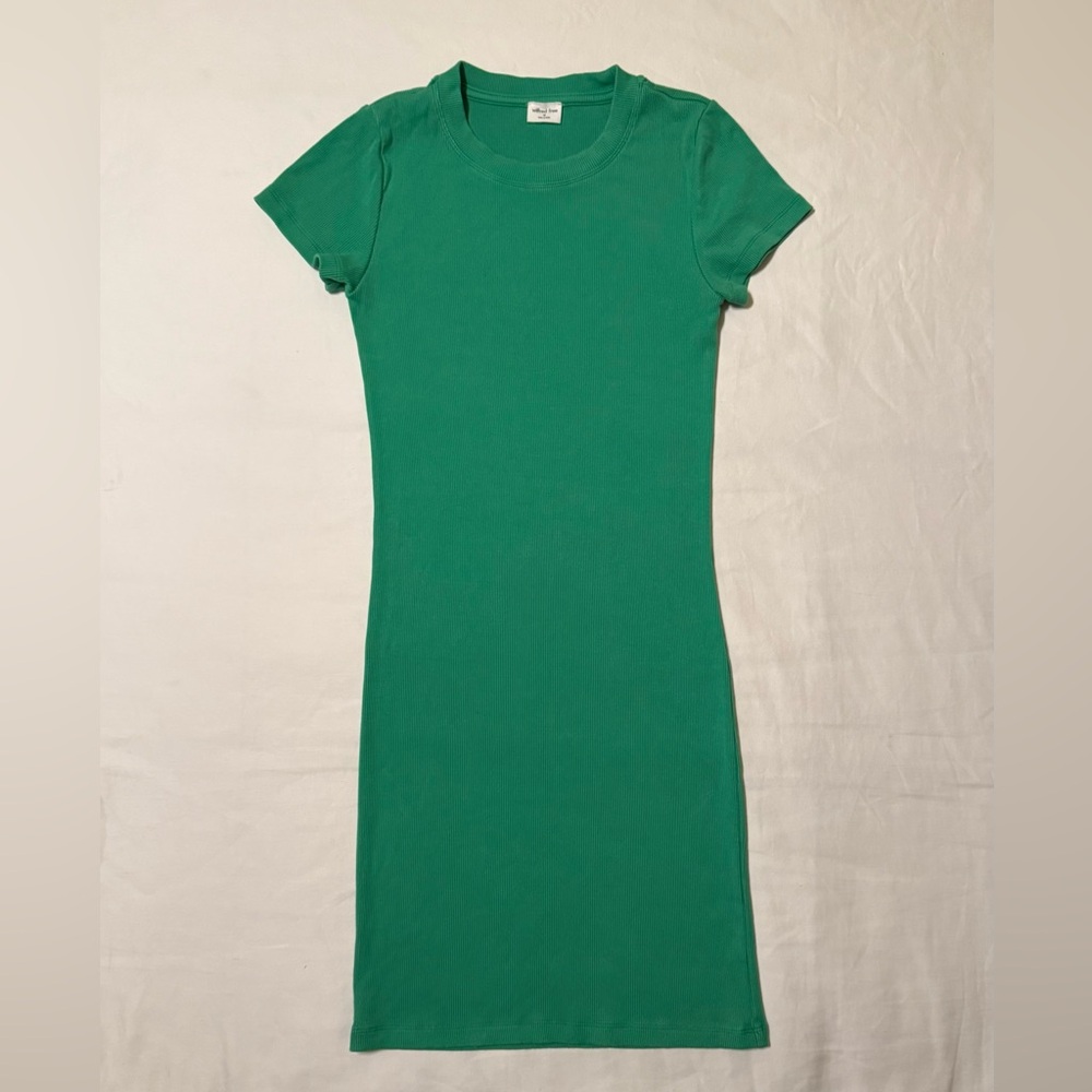 Aritzia Wilfred Free Green Go-to T-shirt Mini Dress Size Extra Small